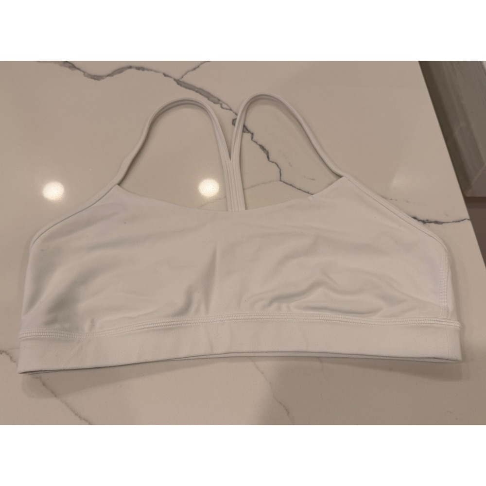 Lululemon Flow Y Bra White Size 10 Strappy Racerback Yoga - Picture 2 of 16